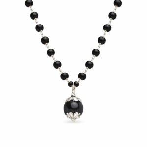 Asli Karungali Silver Capped Mala 54 Beads Open Condition.