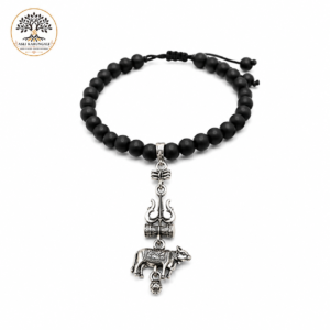 Karungali Malai Bracelet with Shiv Nandi Trishul