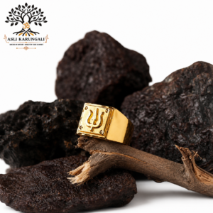 Gold Plated Mahadev Trishul Ring by Asli Karungali
