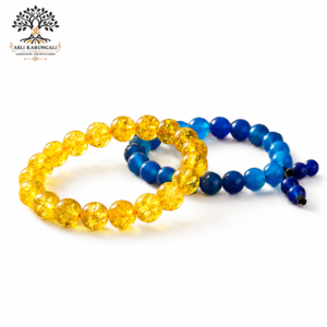 Citrine Stone Bracelet & Blue Topaz Bracelet Combo for Positivity
