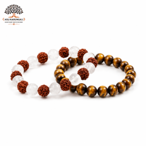 Moonstone Crystal Bracelet & Tiger Eye Bracelet Combo for Emotional Balance