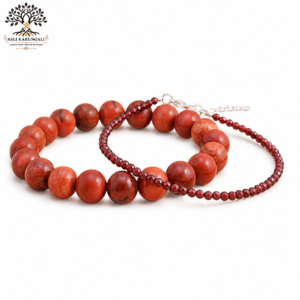 Red Garnet Vitality Duo: Spiritual Healing Bracelet & Anklet Combo
