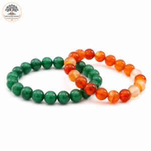 Green Jade & Carnelian Bracelet Combo for Harmony and Vitality