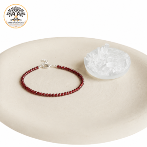 Red Garnet Anklet Plate for Energy and Motivation