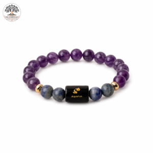Aquarius (Kumbh Rashi) Amethyst & Lapis Lazuli Bracelet