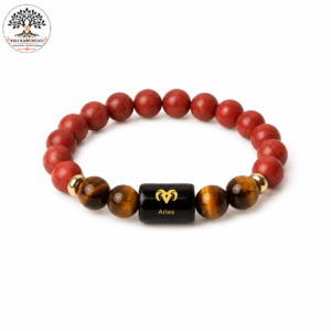 Aries (Mesh Rashi) Red Jasper & Tiger Eye Bracelet