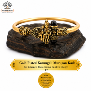 Gold Plated Karungali Murugan Kada for Courage, Protection & Positive Energy