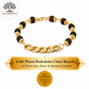 Gold Plated Rudraksha Chain Bracelet for Protection, Peace & Spiritual Growth