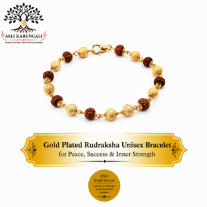 Gold Plated Rudraksha Unisex Bracelet for Peace, Success & Inner Strength