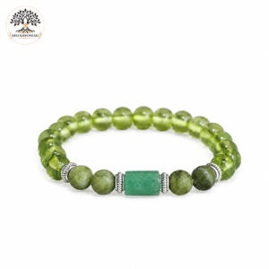 Virgo (Kanya Rashi) Green Agate Stone Bracelet with Natural Gemstone Beads