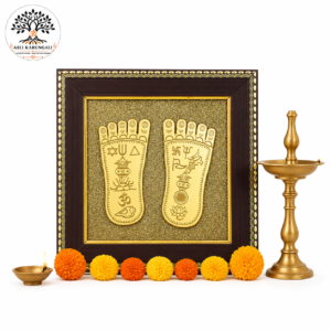 Maa Lakshmi Charan Paduka on Pyrite Frame