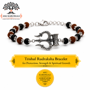 Mahadev Trishul Damroo Karungali Bracelet for Strength & Divine Blessings