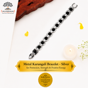 Metal Karungali Bracelet - Silver for Protection, Strength & Positive Energy