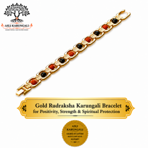 Gold Rudraksha Karungali Bracelet for Positivity, Strength & Spiritual Protection