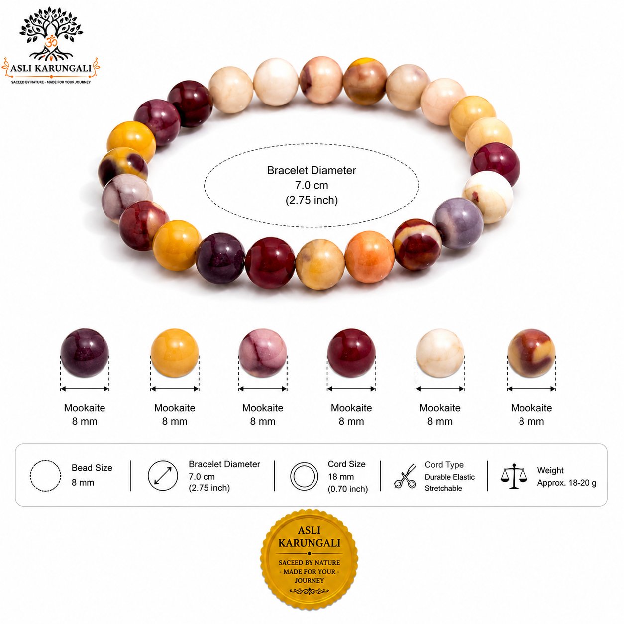 Natural Mookaite Bracelet for Courage, Balance & Inner Strength - Image 2