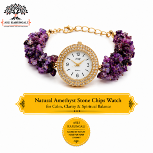 Natural Rose Quartz Stone Chips Watch for Love, Self-Love & Emotional Healing