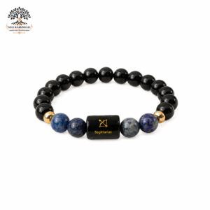 Sagittarius (Dhanu Rashi) Black Obsidian & Lapis Lazuli Bracelet