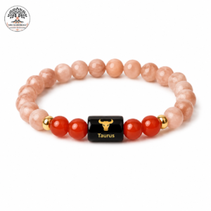 Taurus (Vrishabh Rashi) Sunstone & Carnelian Bracelet