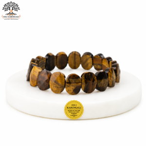 Tiger-Eye Flat-Beaded Bracelet for Strength, Confidence & Good Luck