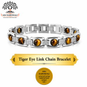 Tiger Eye Link Chain Bracelet for Motivation, Stability & Success
