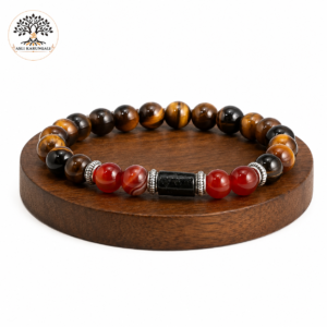 Leo (Singh Rashi) Tiger's Eye Stone Bracelet with Natural Gemstone Beads