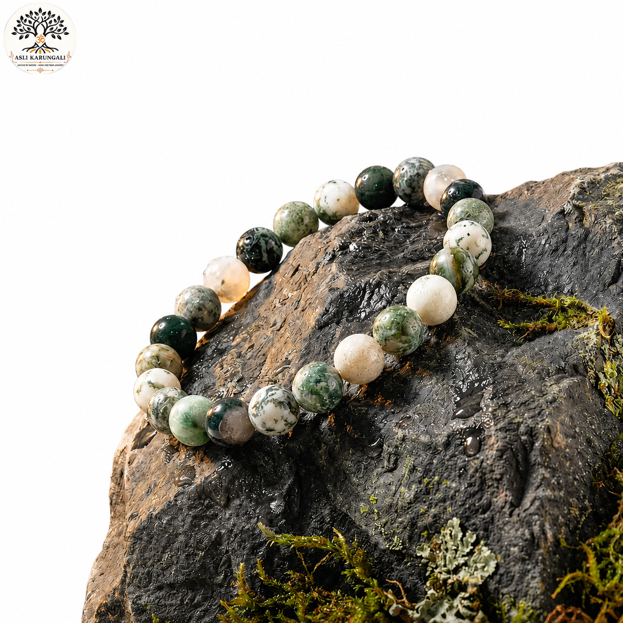 Tree Agate Stone Bracelet with Natural Gemstone Beads