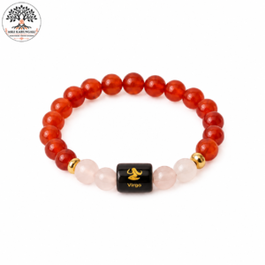 Virgo (Kanya Rashi) Carnelian & Milky Quartz Bracelet