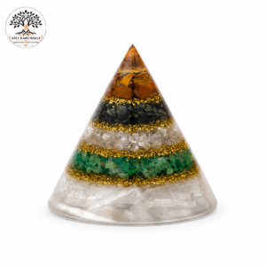 Conical Dhan Yog Pyramid with Selenite Base
