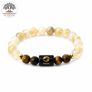 Pisces (Meen Rashi) Citrine & Tiger Eye Bracelet