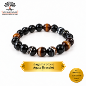 Natural Lilagems Agate Stone Bracelet for Balance, Calmness & Positive Energy