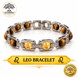 Leo Zodiac Bracelet with Tiger Eye & Citrine for Confidence, Success & Prosperity