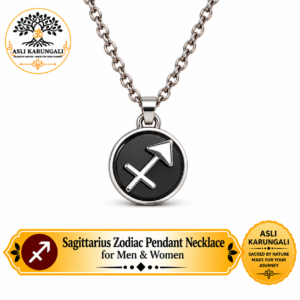 Sagittarius (धनु राशि) Black Obsidian Stone Pendant Necklace for Men & Women